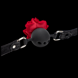 Silicone Breathable Red Rose Ball Gagger