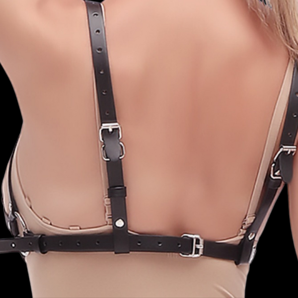 PU Sexy Breast Adjustable Harness